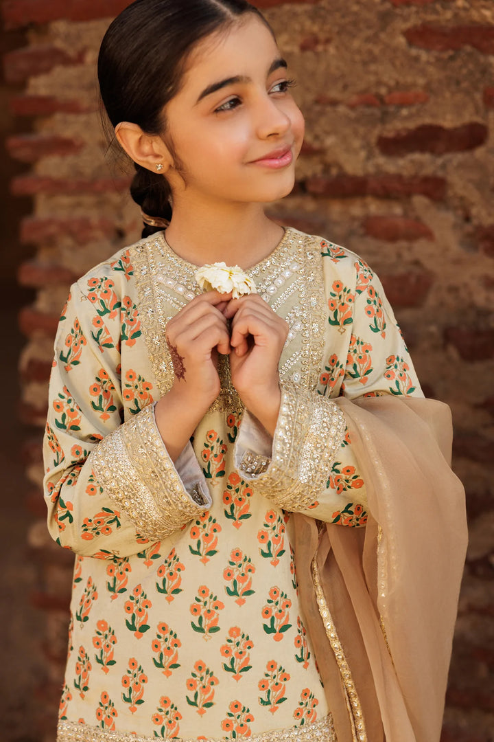 CHARIZMA 3-PC Kids Embroidered Raw-Silk Suit CKP-5-53