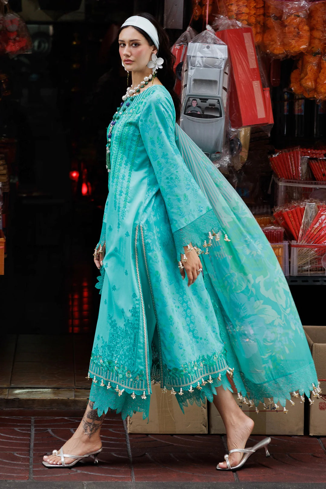 Charizma 3-Piece Ready to Wear Rang-E-Bahar Lawn Collection Vol-2 - CRB5-20 Turquoise