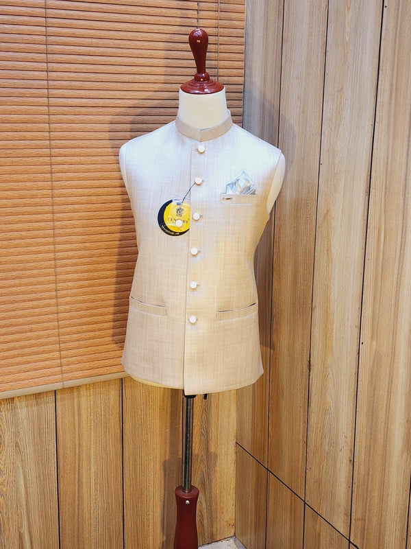 Men's Sand Plain Waistcoat WQ-15