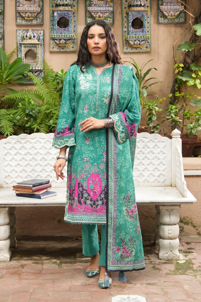 03 Piece LAKHANY Unstitched Printed Embroidered Khaddar LG-AR-0053