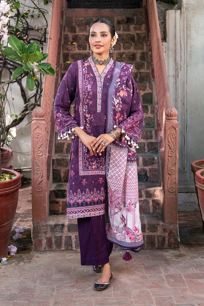 03 Piece LAKHANY Unstitched Printed Embroidered Khaddar LG-RL-0078