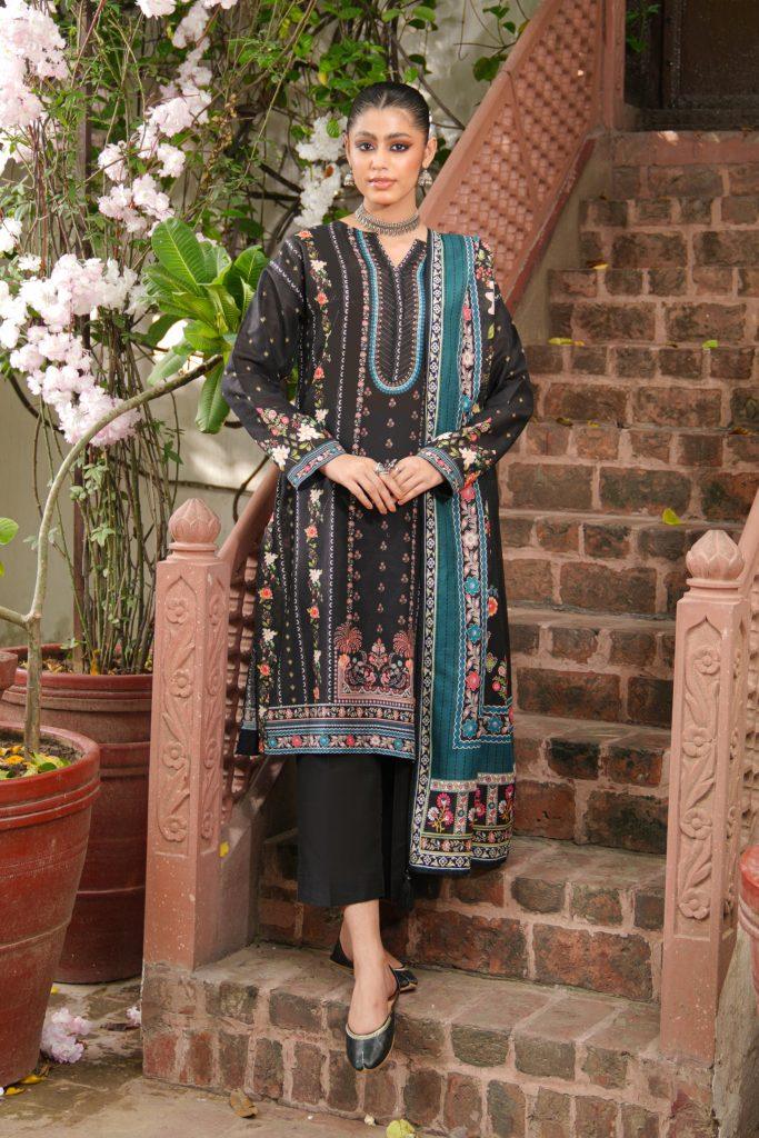 03 Piece LAKHANY Unstitched Printed Embroidered Khaddar LG-RL-0079