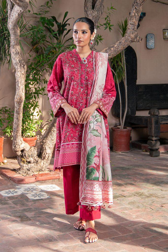 03 Piece LAKHANY Unstitched Printed Khaddar LG-MB-0013
