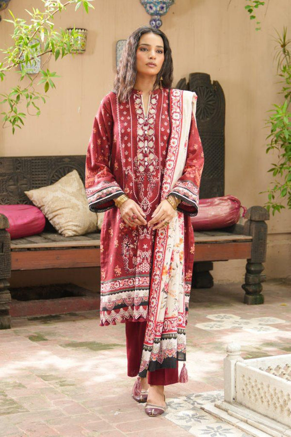 03 Piece LAKHANY Unstitched Printed Embroidered Khaddar LG-RL-0092