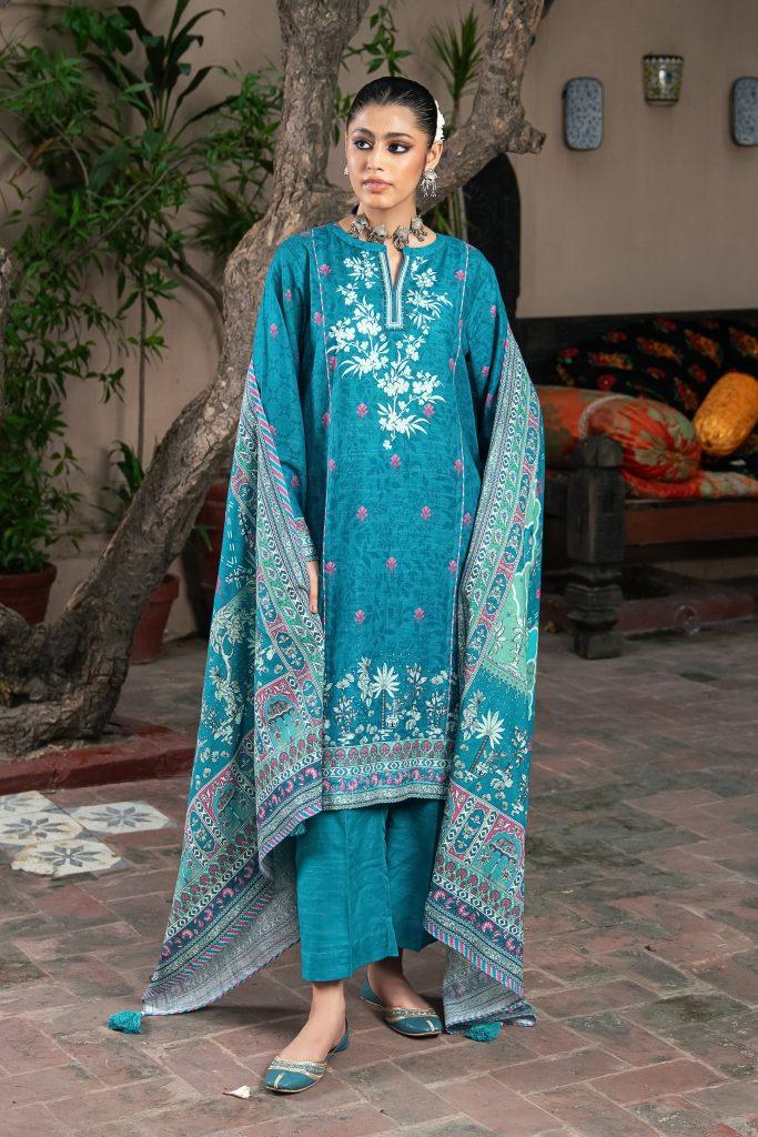 03 Piece Unstitched Printed Khaddar LG-IZ-0189