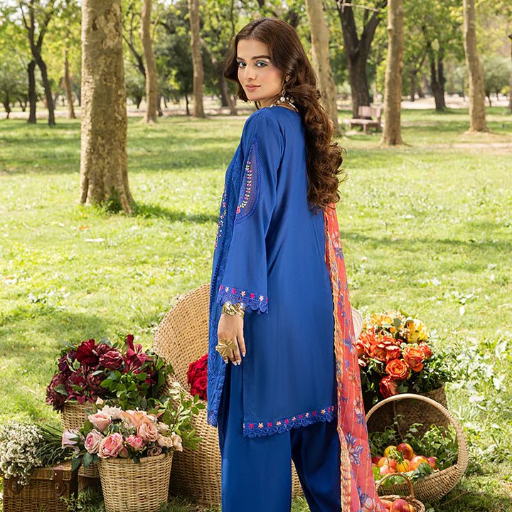 Zahra Rubab Farshi Shalwar 3-Piece Ready to Wear Blossom Collection - Azure ZR-2521