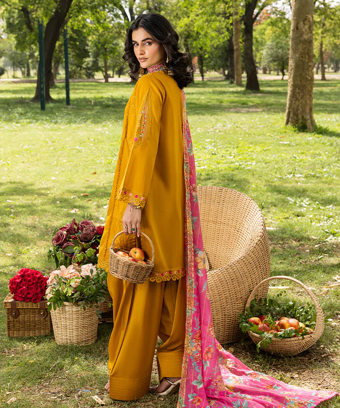 Zahra Rubab Farshi Shalwar  3-Piece Ready to Wear Blossom Collection - Gold ZR-2521