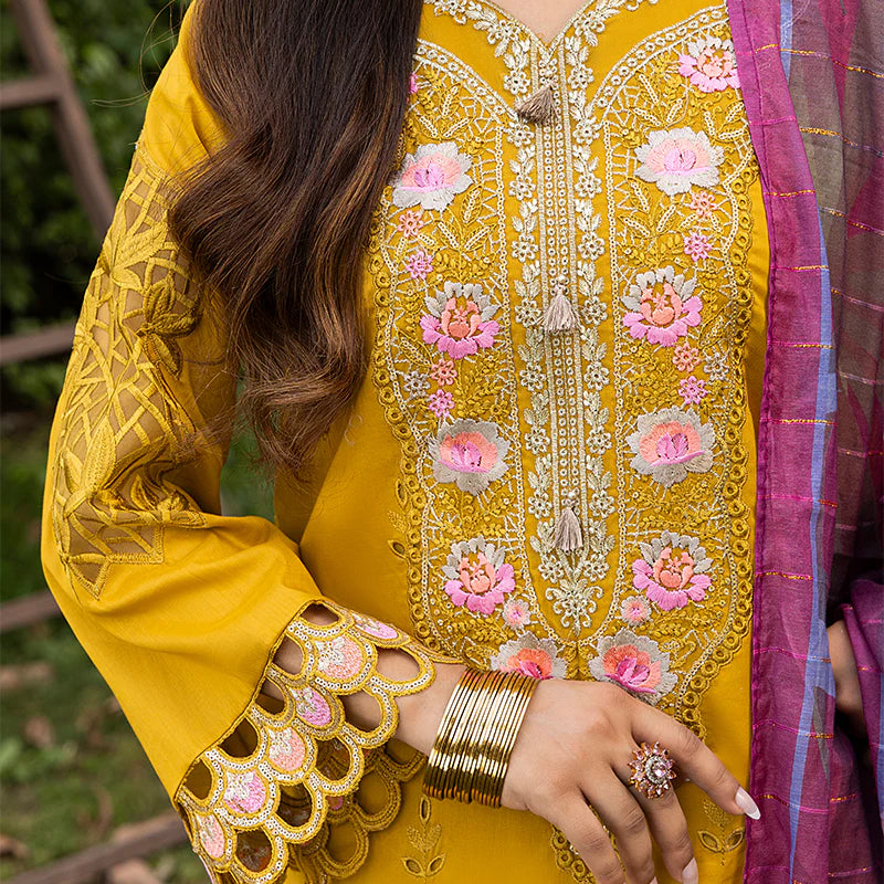 Zahra Rubab Farshi Shalwar 3-Piece Ready to Wear Blossom Collection - Amber ZR-2522