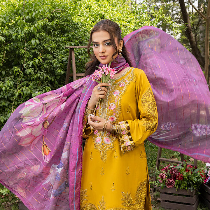 Zahra Rubab Farshi Shalwar 3-Piece Ready to Wear Blossom Collection - Amber ZR-2522