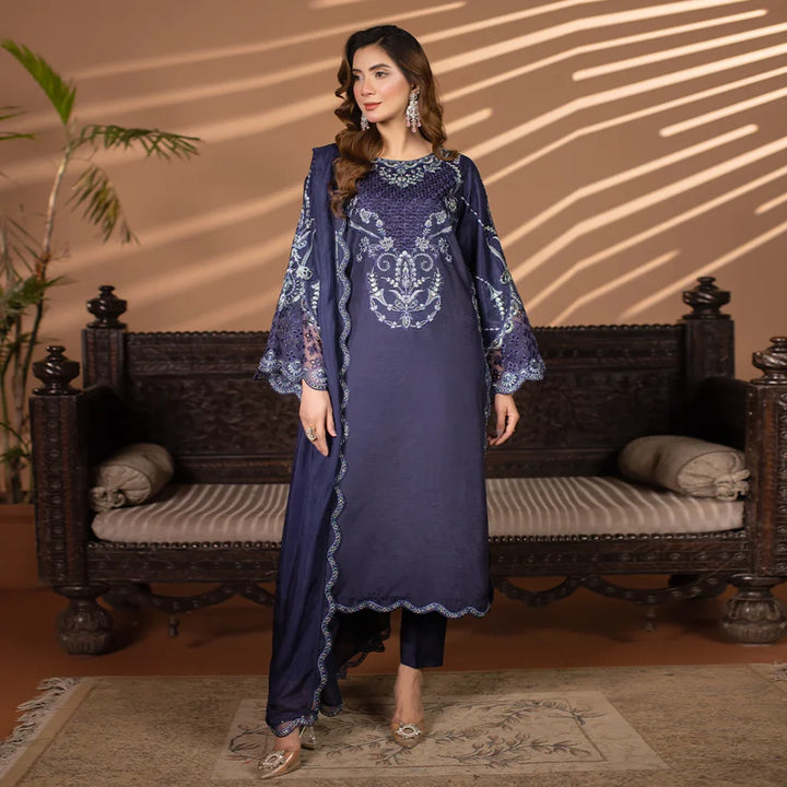 Zahra Rubab 3-Piece Ready To Wear Tehwaar ZR-2505 Sapphire