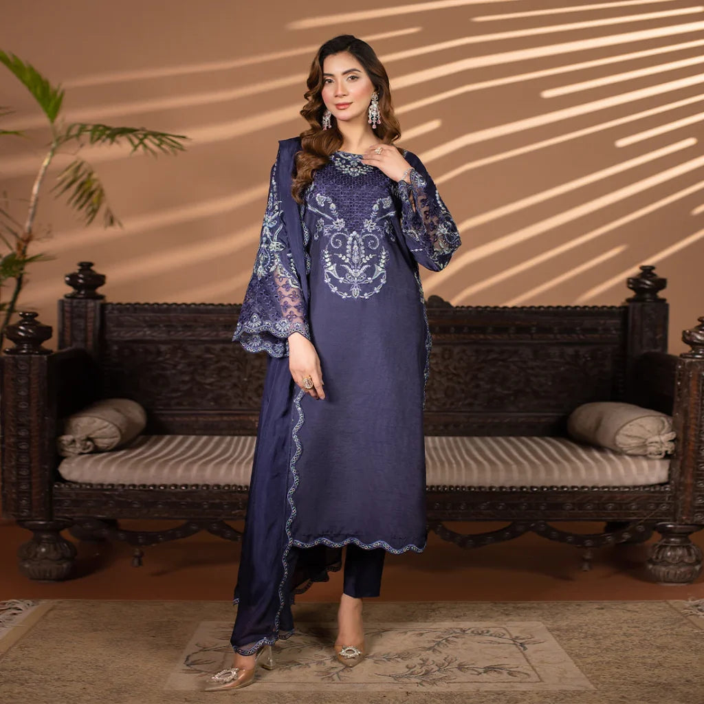 Zahra Rubab 3-Piece Ready To Wear Tehwaar ZR-2505 Sapphire