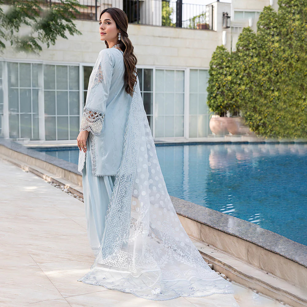 Zahra Rubab 3-Piece Ready to Wear Luxury Lawn Nayab Collection Moon Light ZR-2535 Sky