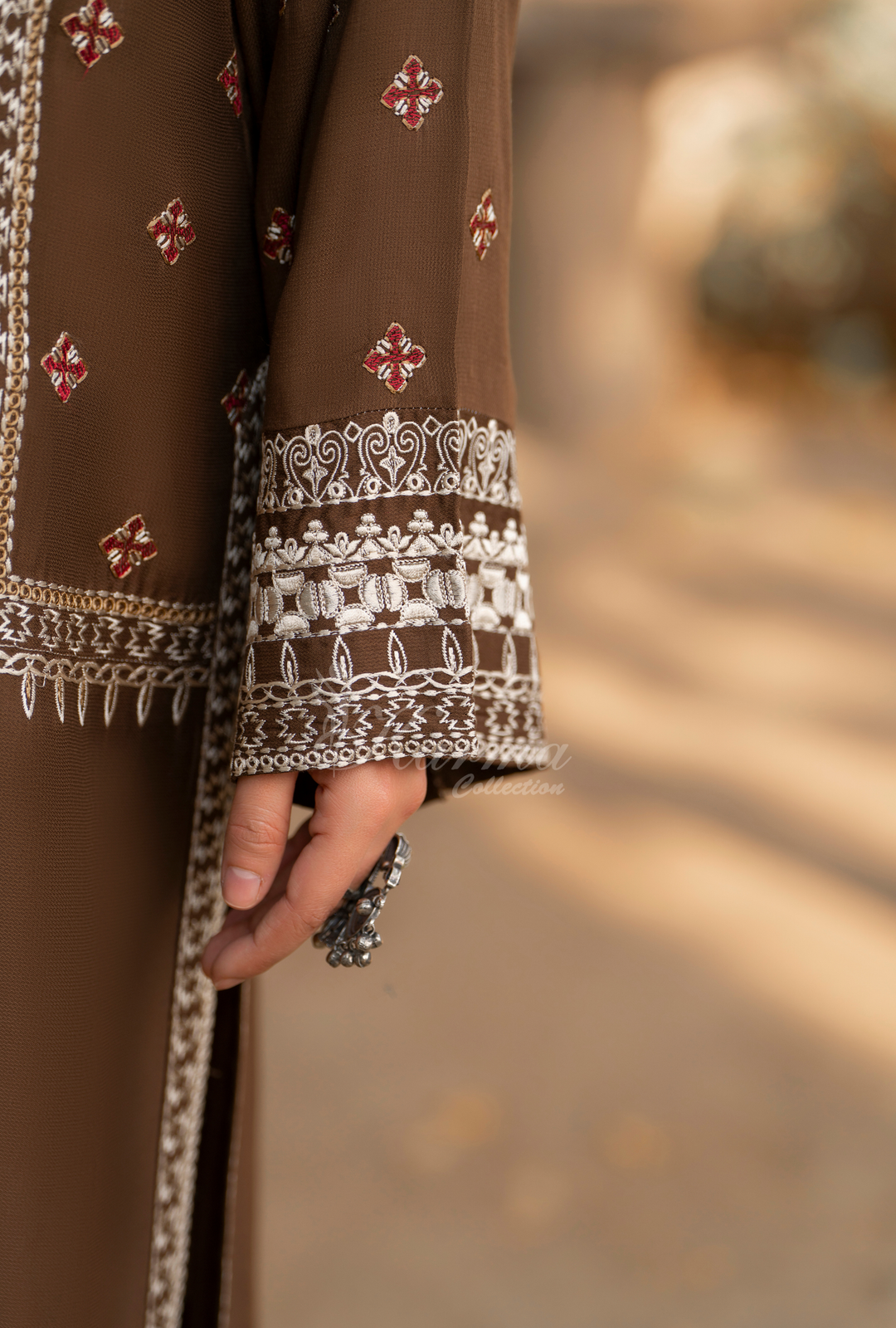 Karma Luxury Winter Collection – 3-Piece Ready-to-Wear (NUDE BROWN) -1522