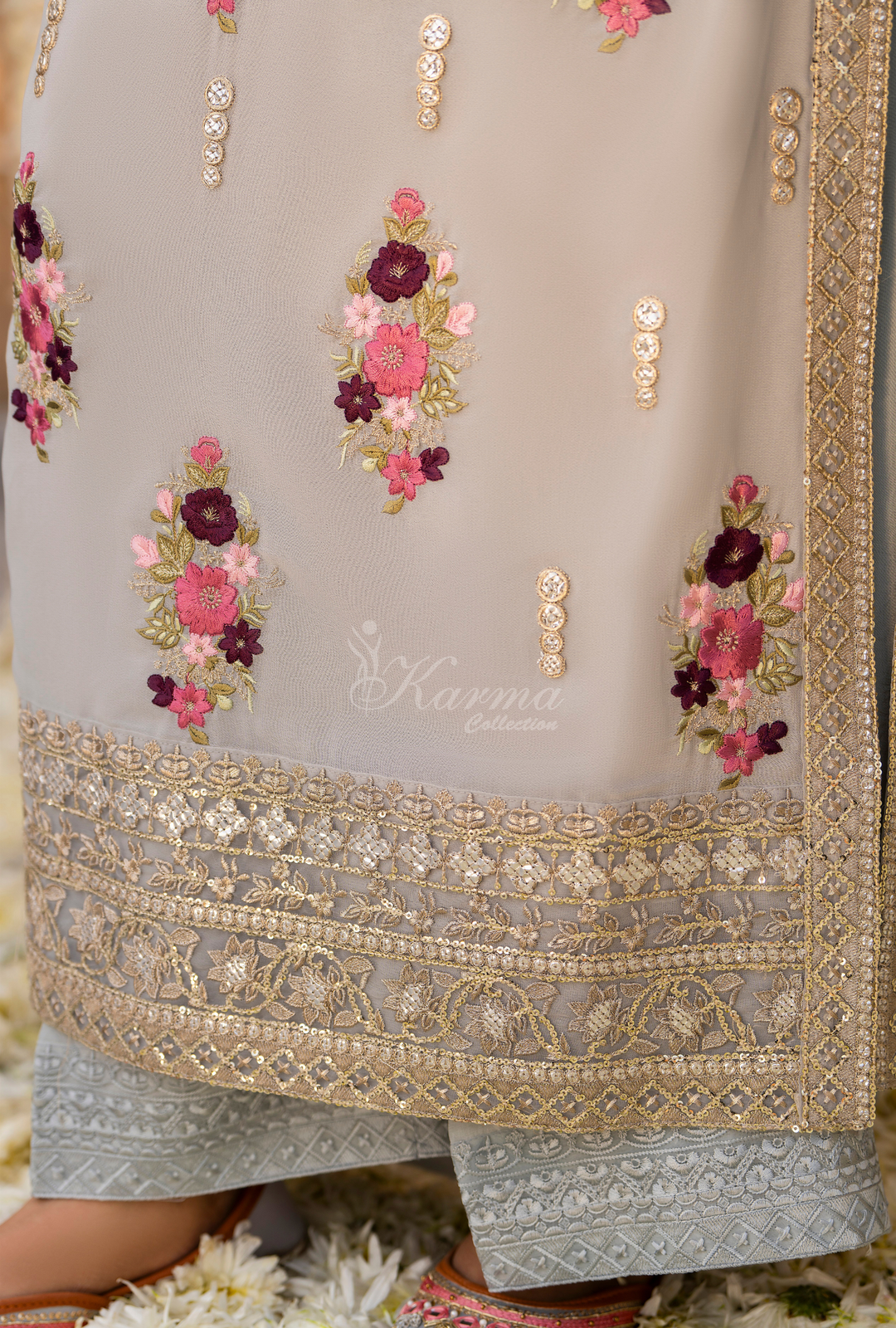 Karma Georgette Chiffon Festive Luxury Collection – 3-Piece Ready-to-Wear F-496