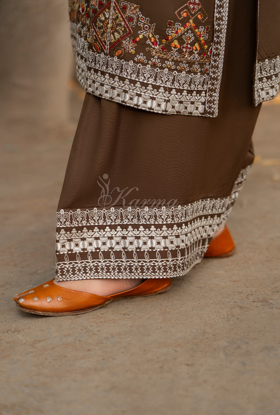 Karma Luxury Winter Collection – 3-Piece Ready-to-Wear (NUDE BROWN) -1522