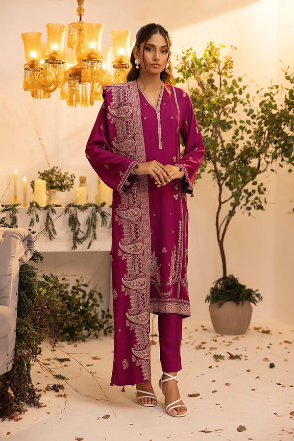 LAKHANY 03 Piece Unstitched Embroidered Cashmi wool LG-UB-0089