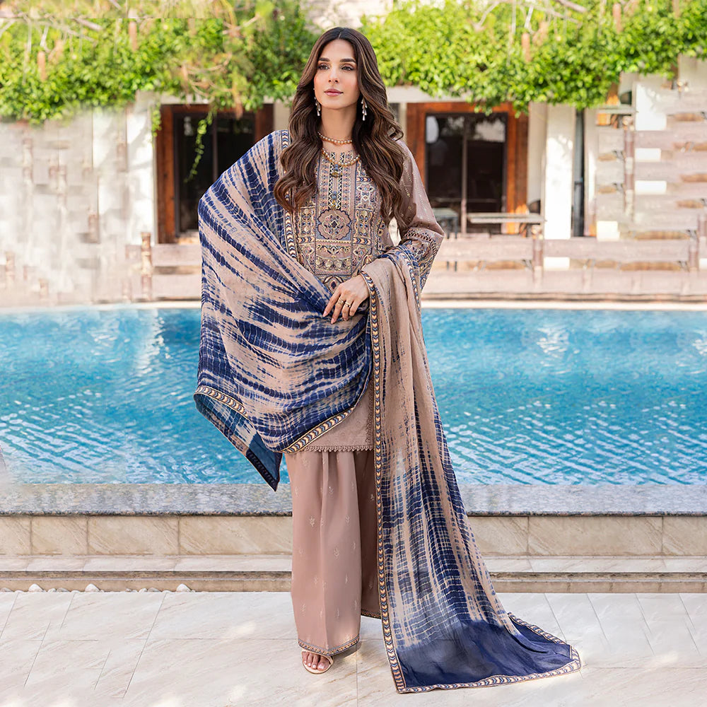Zahra Rubab 3-Piece Ready to Wear Luxury Lawn Nayab Collection Rose ZR-2532 Skin