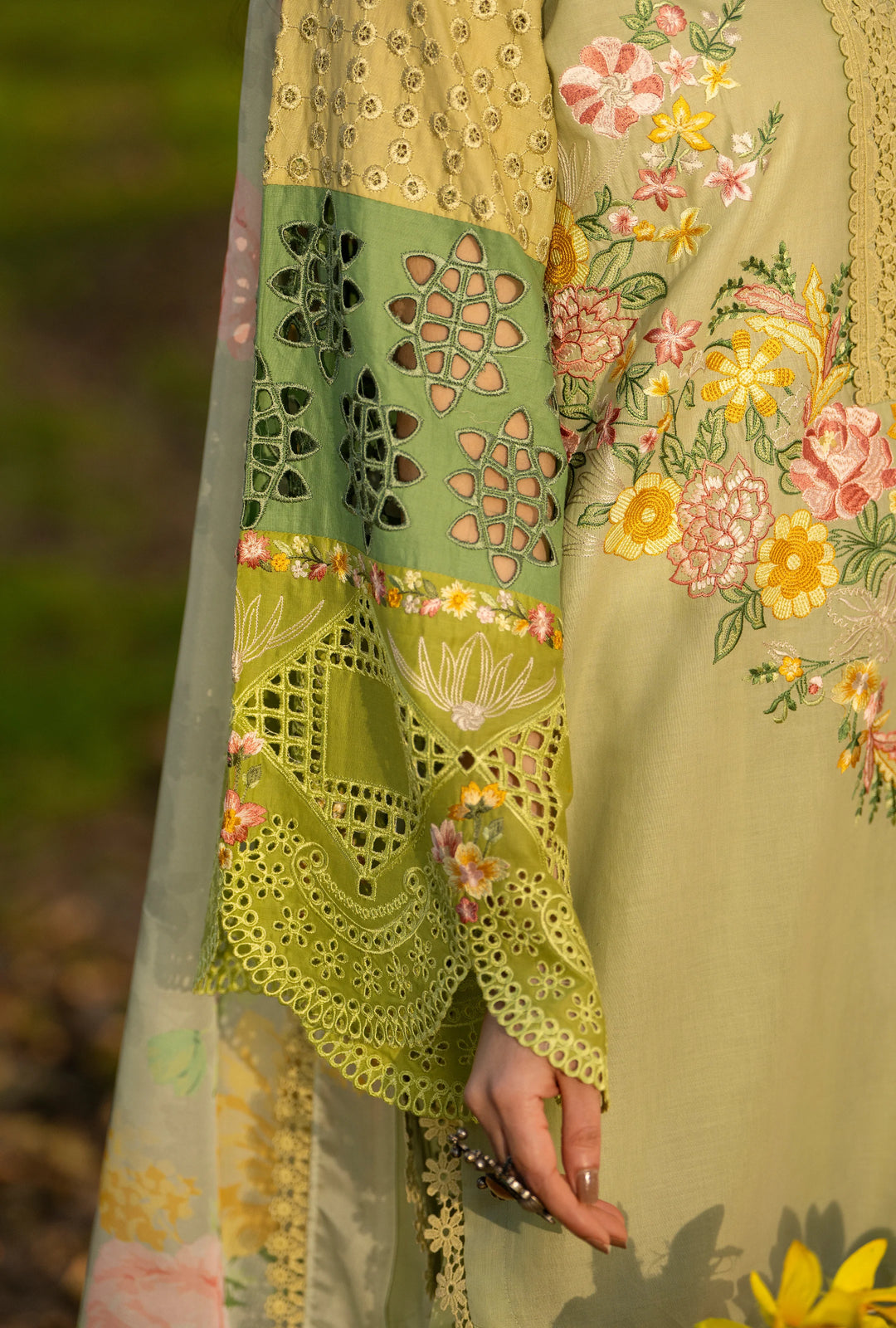 KARMA LUXURY COTTON COLLECTION –3PIECE READY-TO-WEAR PISTACHIO KC-1547