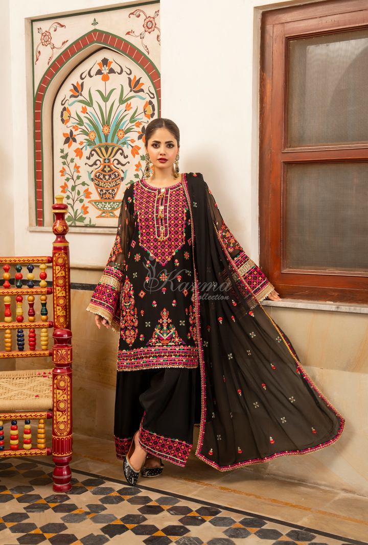 Karma Chiffon Festive Luxury Collection – 3-Piece Ready-to-Wear F-492A