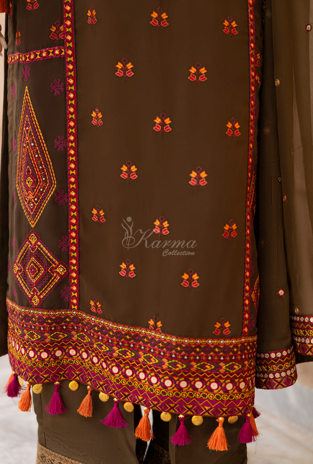 Karma Georgette Chiffon Festive Luxury Collection – 3-Piece Ready-to-Wear F-495A