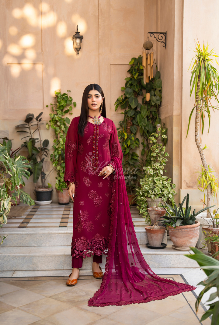 Karma Georgette Chiffon Festive Luxury Collection – 3-Piece Ready-to-Wear F-497