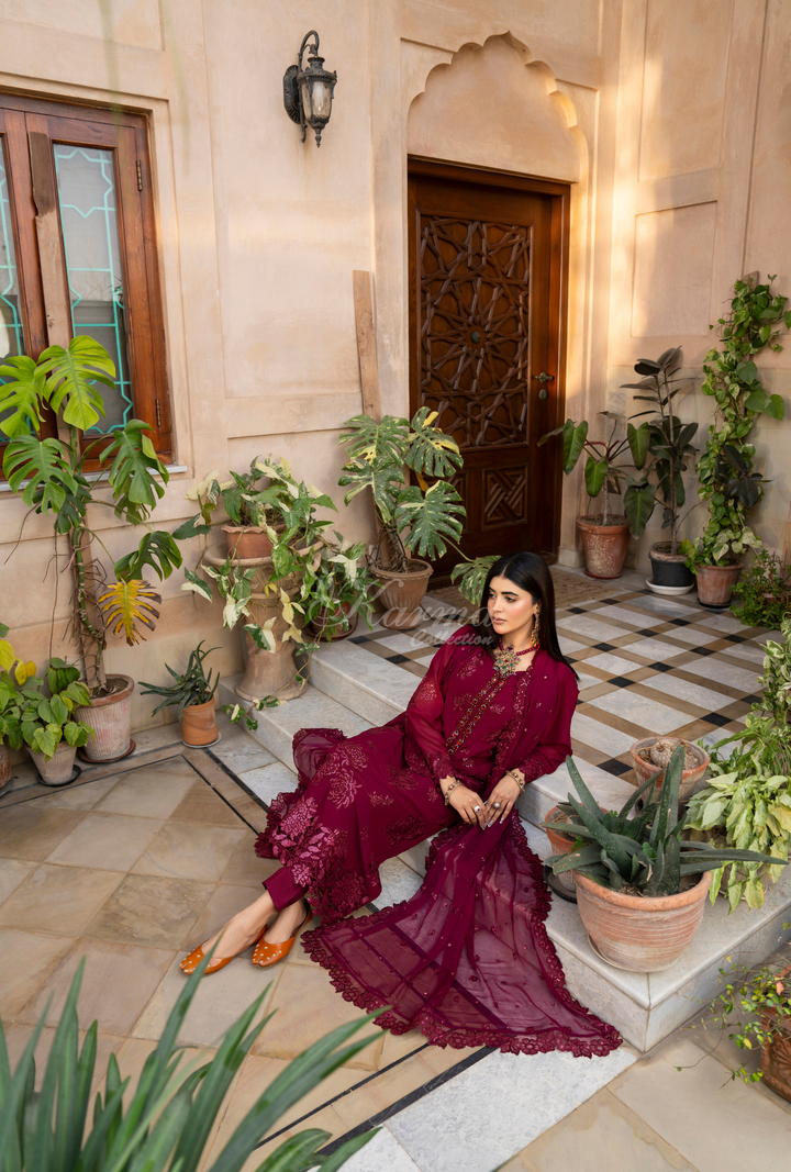 Karma Georgette Chiffon Festive Luxury Collection – 3-Piece Ready-to-Wear F-497