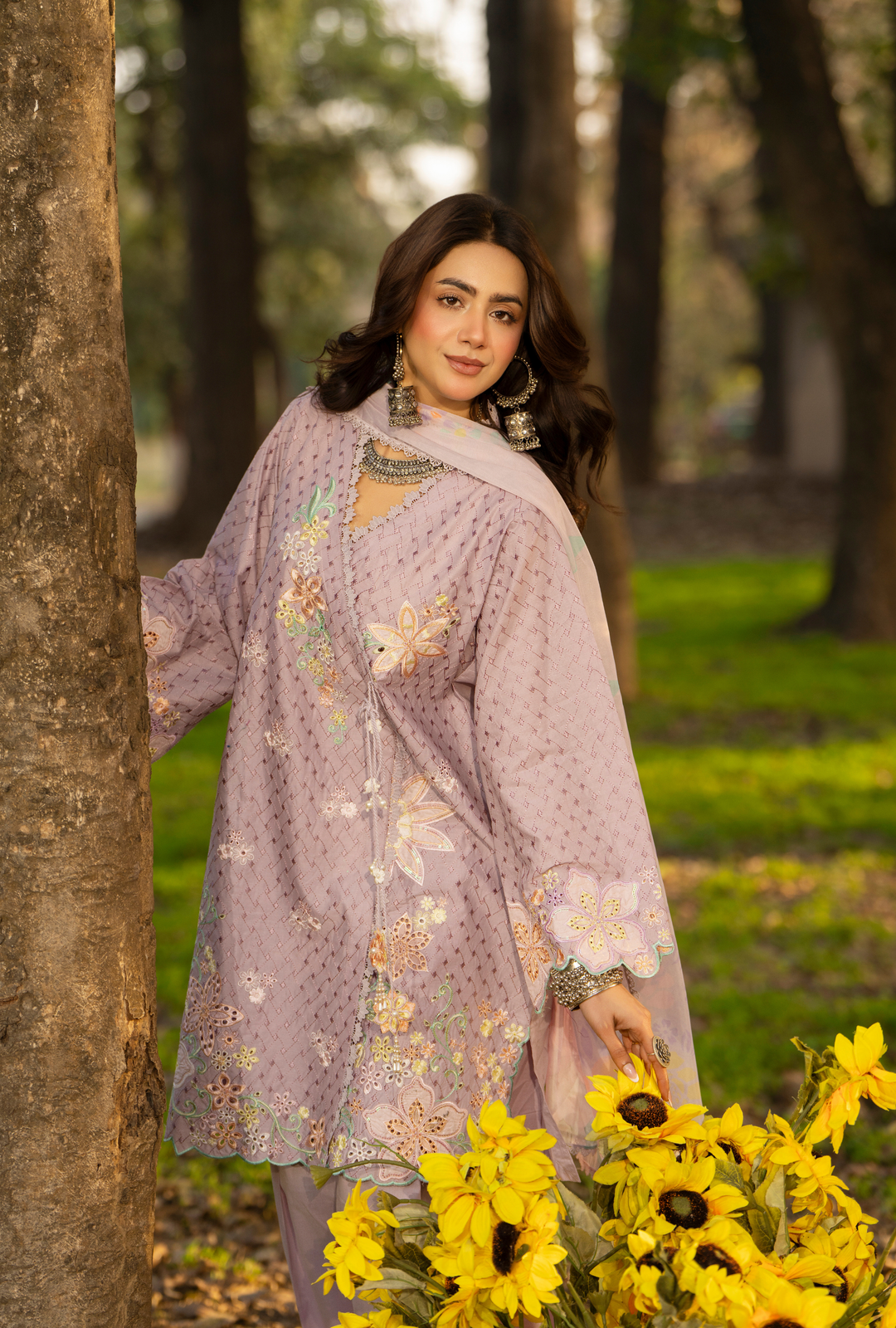 Karma Luxury COTTON Collection –3Piece Ready-to-Wear pink  KC-1545