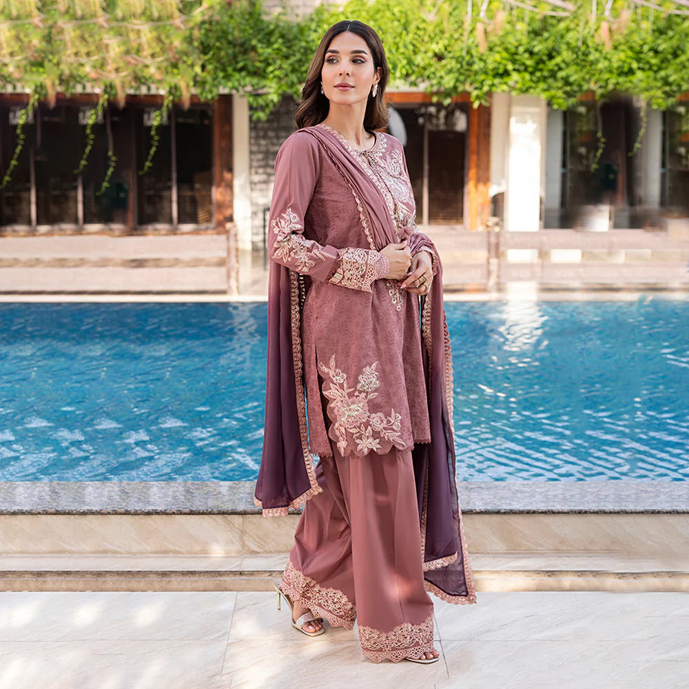 Zahra Rubab 3-Piece Ready to Wear Luxury Lawn Nayab Collection Dalia ZR-2537 Rose