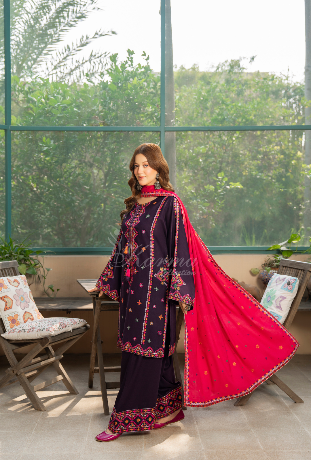 Luxury Embroidered 3 Piece by Karma Collection KC-1528