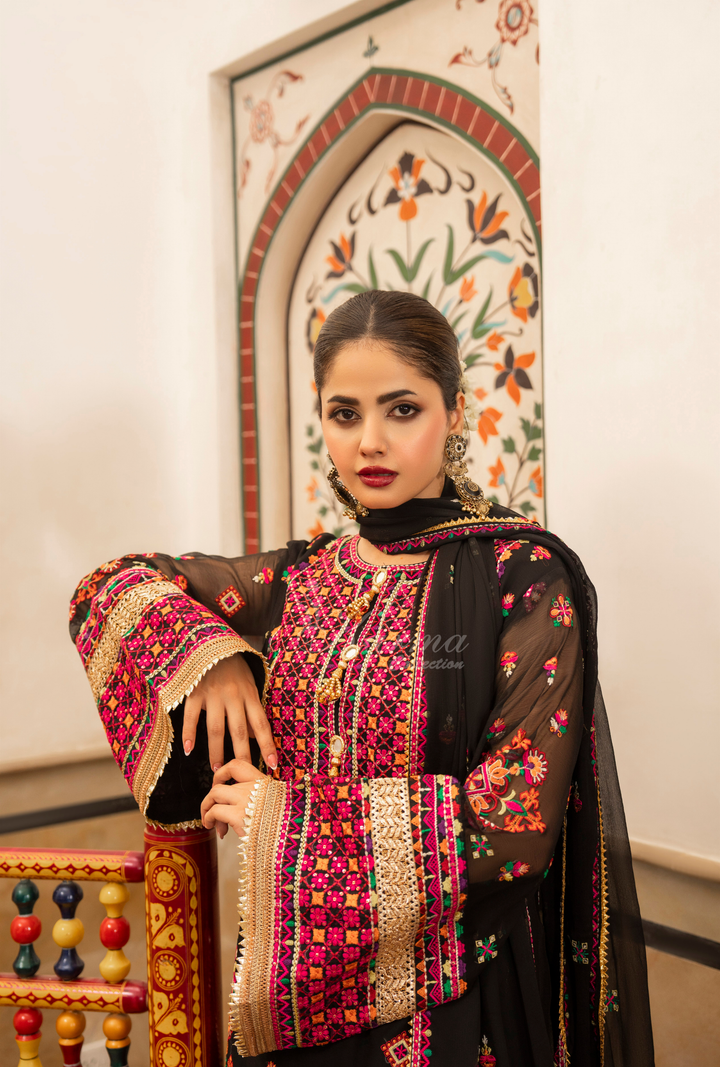 Karma Chiffon Festive Luxury Collection – 3-Piece Ready-to-Wear F-492A