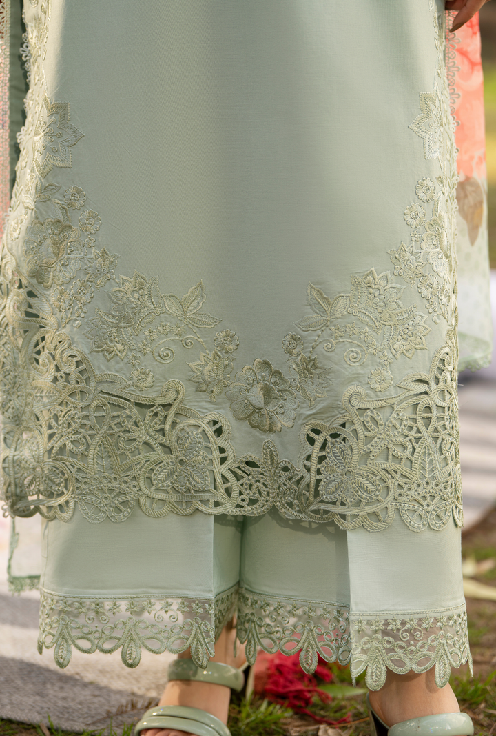 Karma Luxury COTTON Collection –3Piece Ready-to-Wear mint green  KC-1542