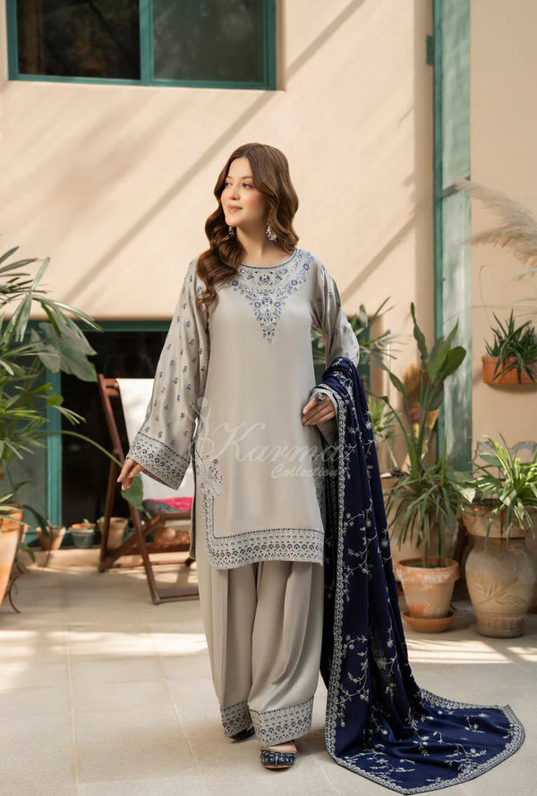 Luxury Embroidered 3 Piece by Karma Collection KC-1523