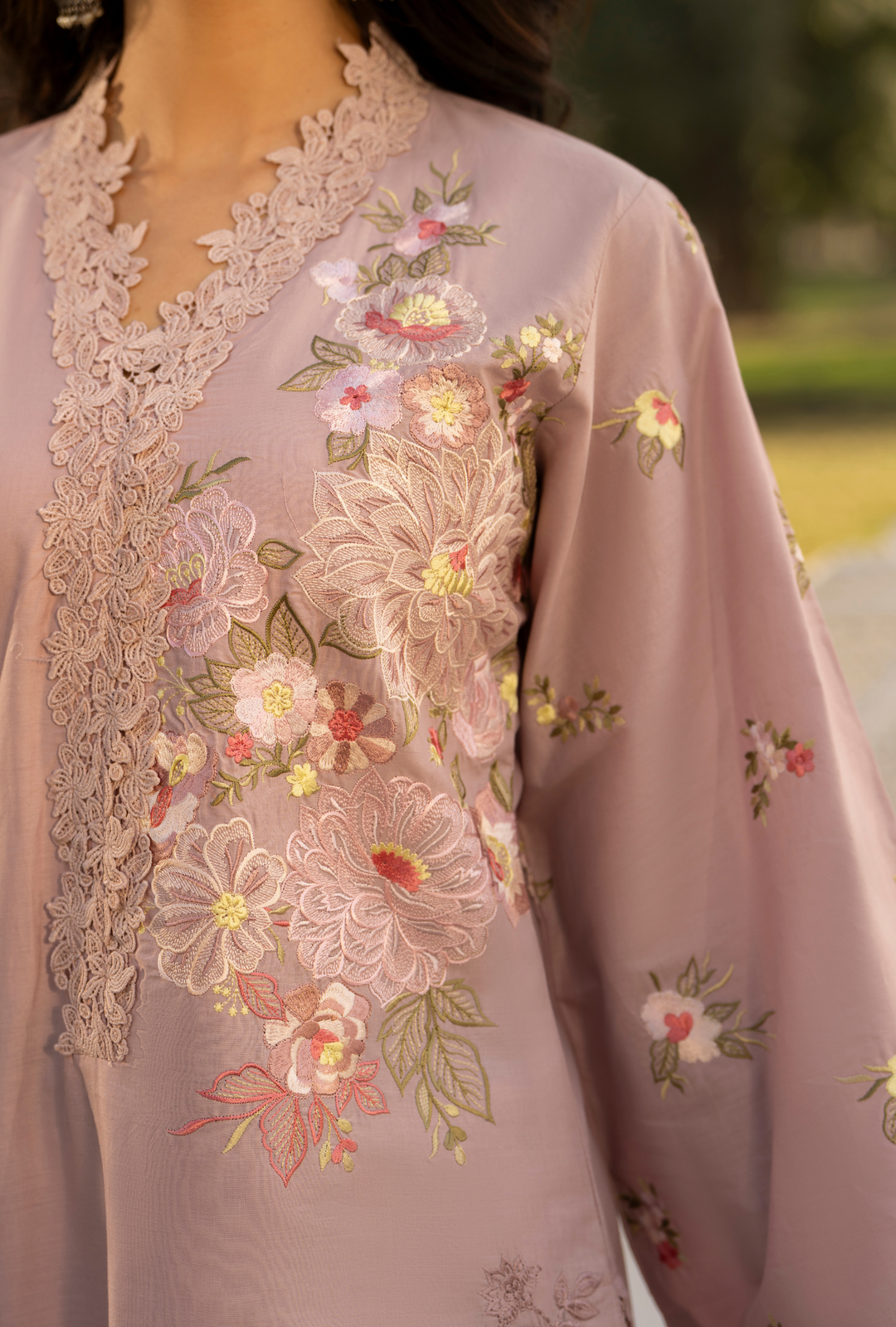 Karma Luxury COTTON Collection –3Piece Ready-to-Wear mint tea pinkKC-1542a