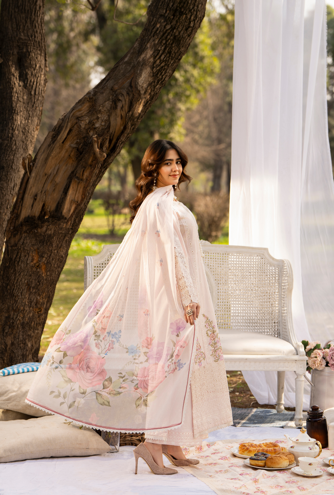 Karma Luxury COTTON Collection –3Piece Ready-to-Wear PASTEL PINK KC-1540a