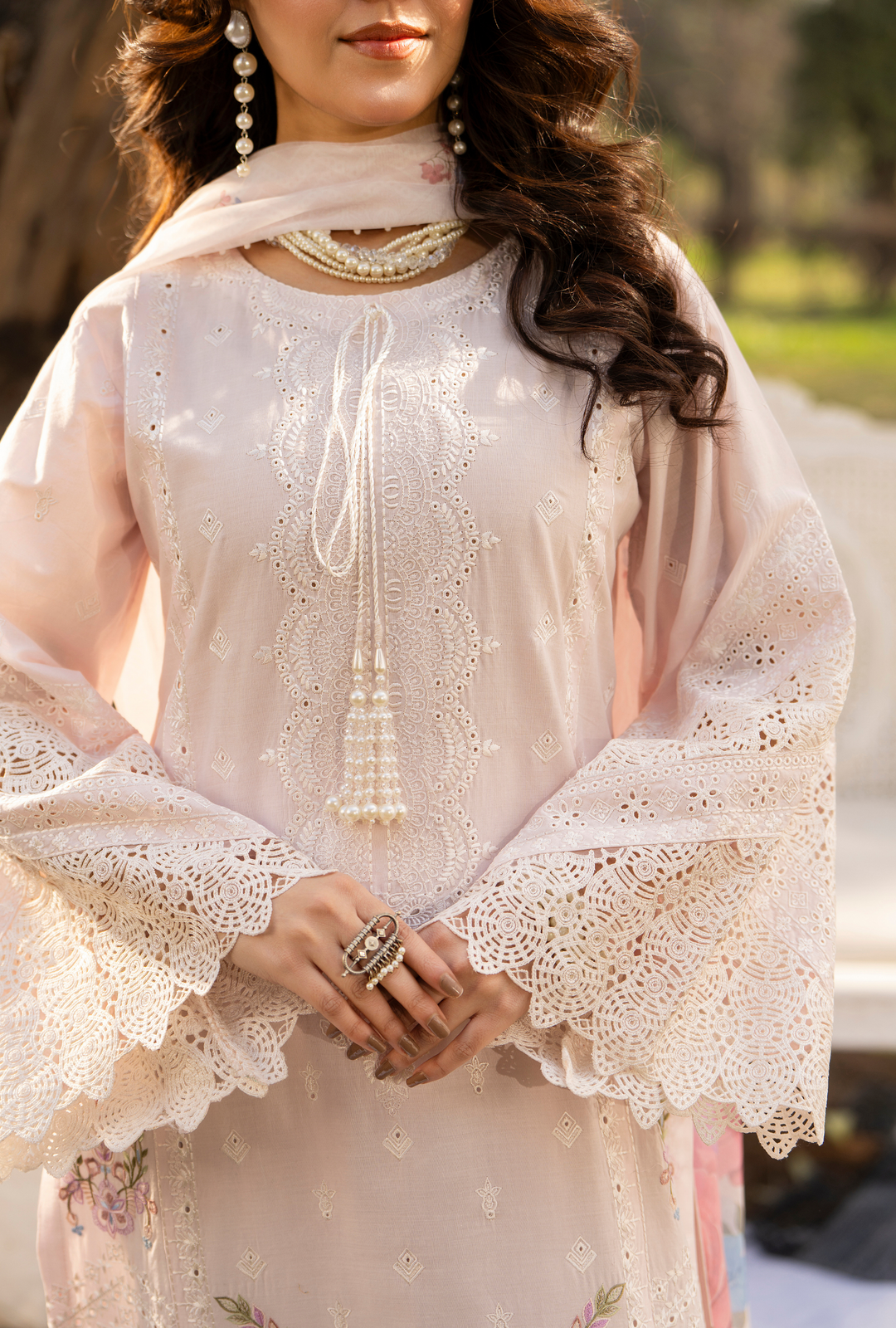 Karma Luxury COTTON Collection –3Piece Ready-to-Wear PASTEL PINK KC-1540a
