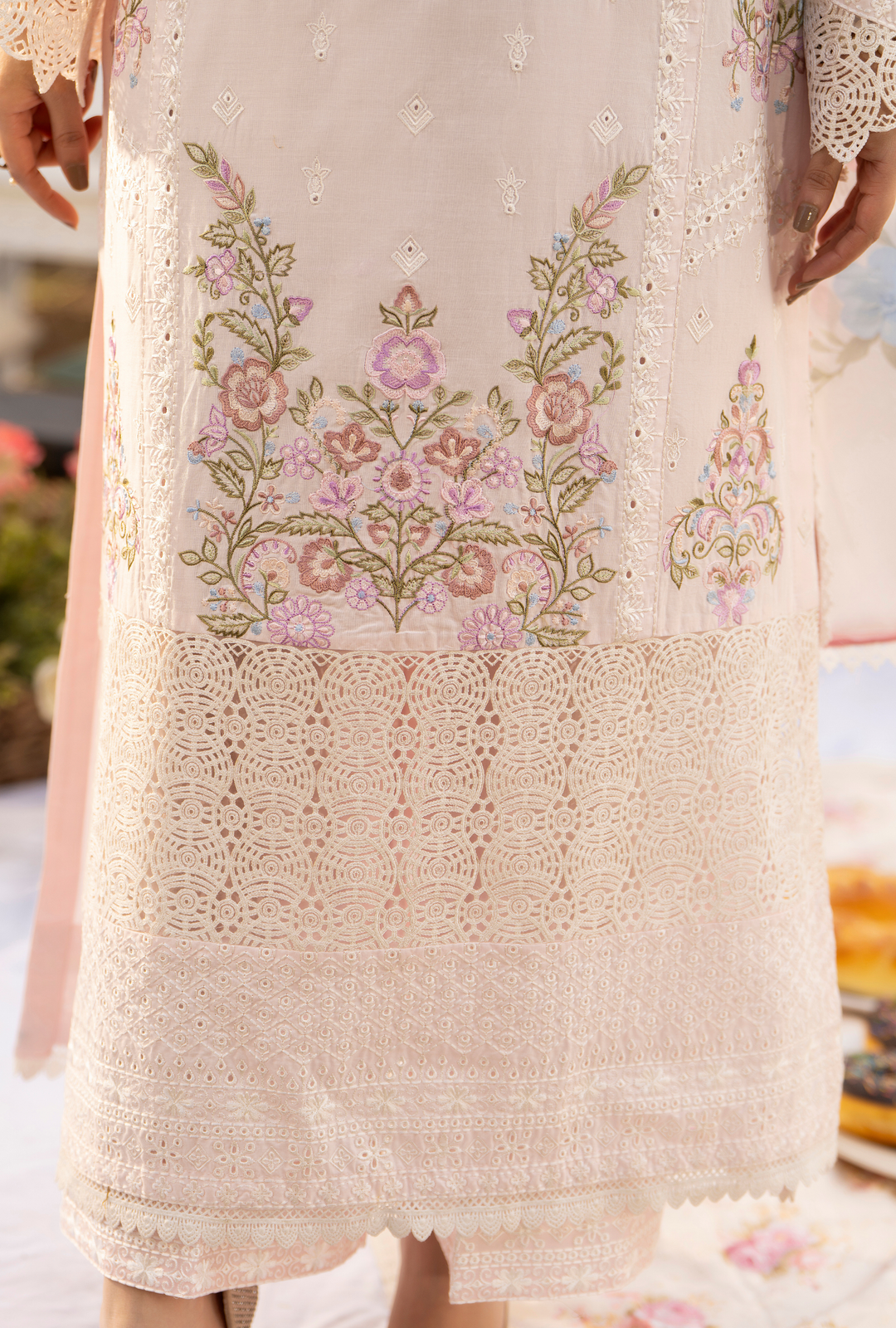 Karma Luxury COTTON Collection –3Piece Ready-to-Wear PASTEL PINK KC-1540a