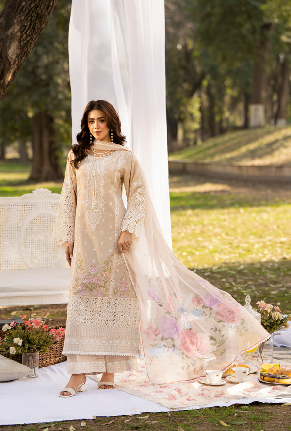 Karma Luxury COTTON Collection –3Piece Ready-to-Wear BISCOTTI  KC-1540