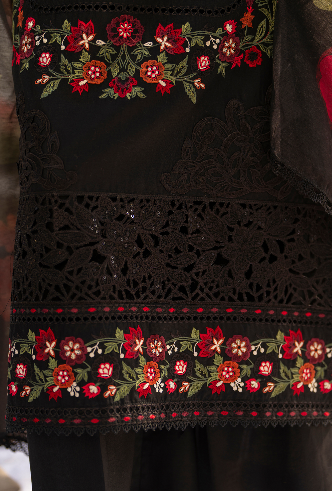 Karma Luxury COTTON Collection –3Piece Ready-to-Wear black  KC-1546