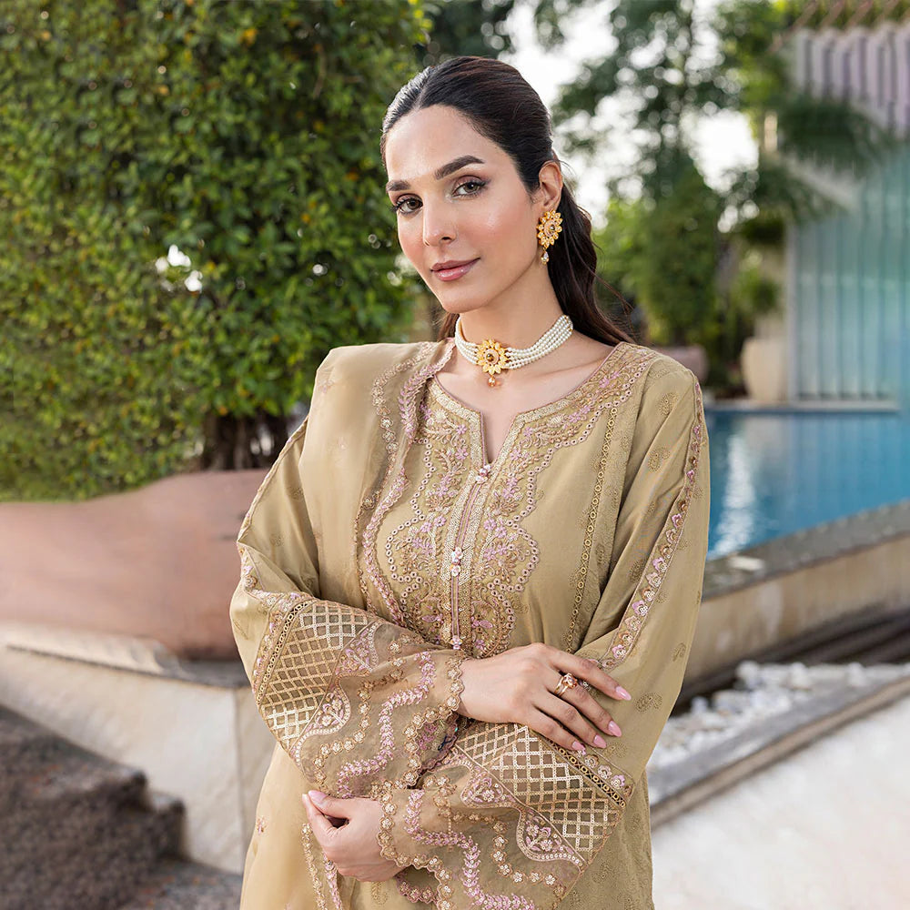 Zahra Rubab 3-Piece Ready to Wear Luxury Lawn Nayab Collection Zircon ZR-2534 Sand