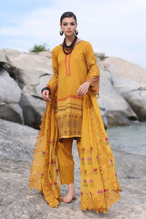 Charizma - 3 PIECE READYMADE LAWN SHORT WITH EMBROIDERED CHIFFON DUPATTA PM4 - 12