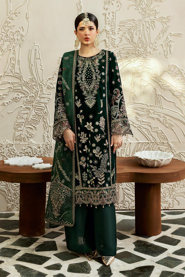3-PIECE RAMSHA STITCHED EMBROIDERED VELVET V-607
