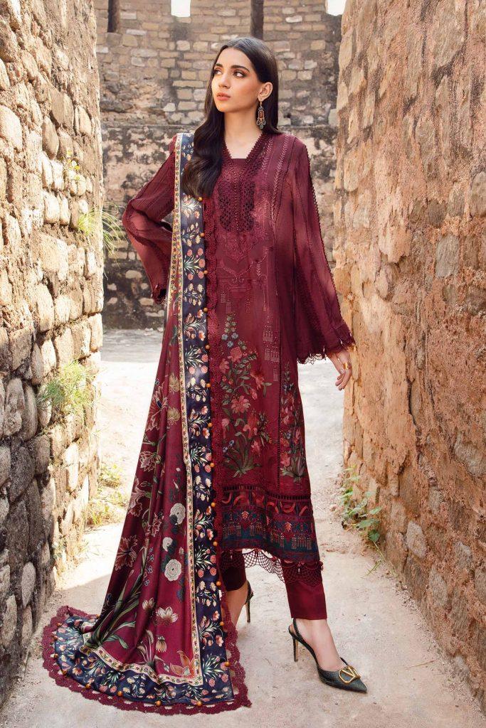 3 Piece MARIA B Unstitched Linen Suit | MPT-2401-B
