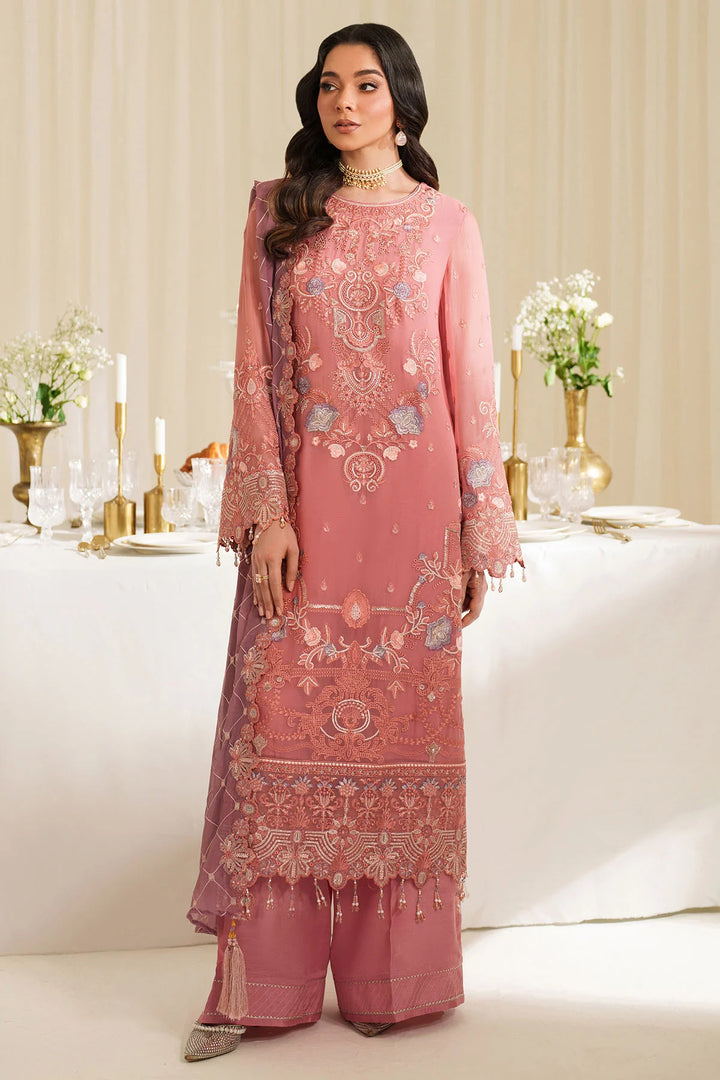 3-Piece Ready to Wear Imrozia / Serene Noore Luxury Chiffon Collection LUNA M-91 Tea Pink