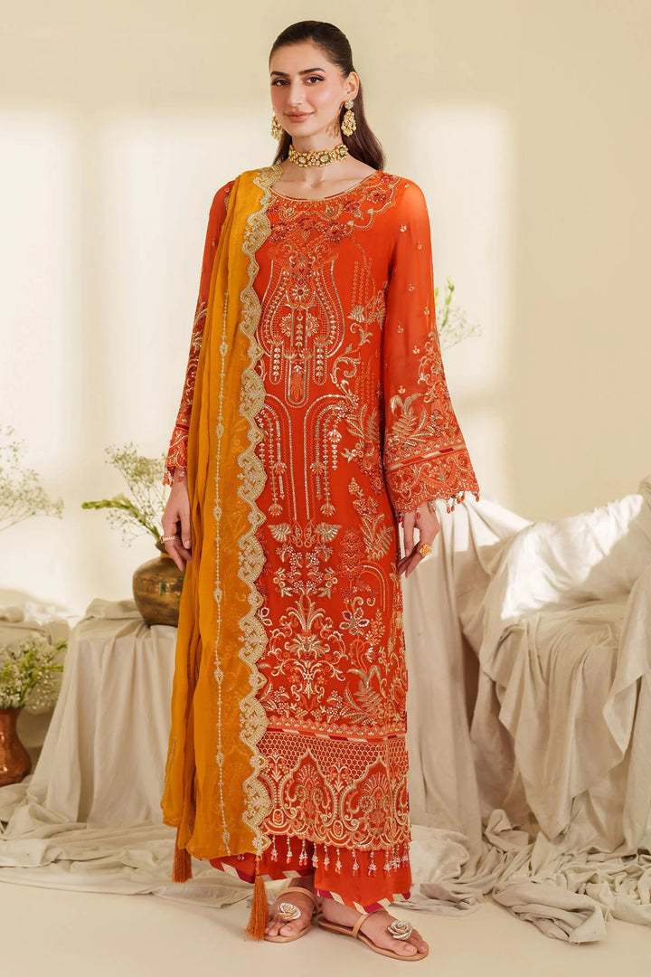 3-Piece Ready to Wear Imrozia / Serene Noore Luxury Chiffon Collection SIRA M-100 Orange