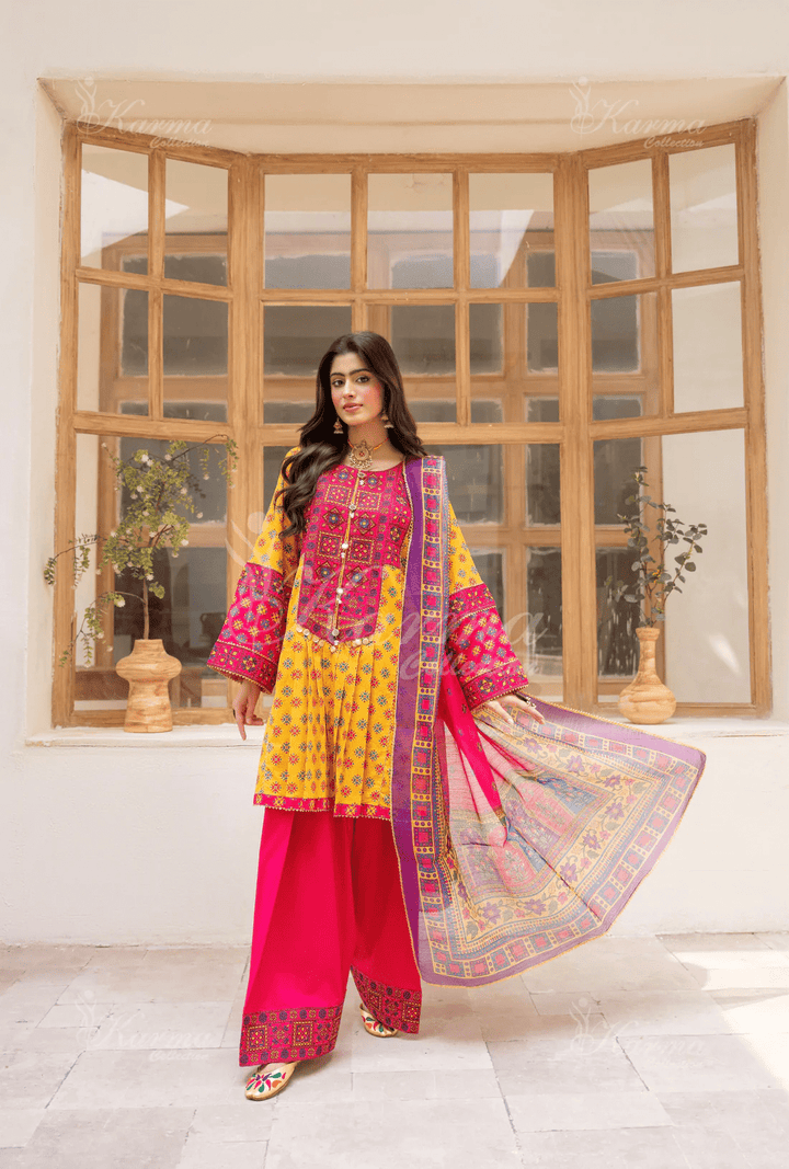 3-Piece Ready to Wear Karma Collections FLAME KC-1505