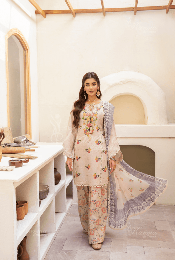 3-Piece Ready to Wear Karma Collections WARM WHITE KC-1499