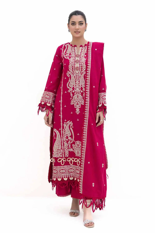GUL AHMED Unstitched Embroidered Acrylic Suit with Embroidered Acrylic Dupatta AP-42014