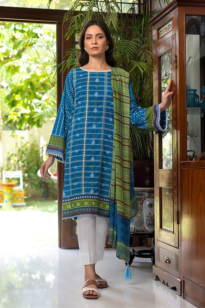 3 Piece Unstitched Lakhany Embroidered Lawn Suits LG-ZH-0047 - Spring / Summer Collection