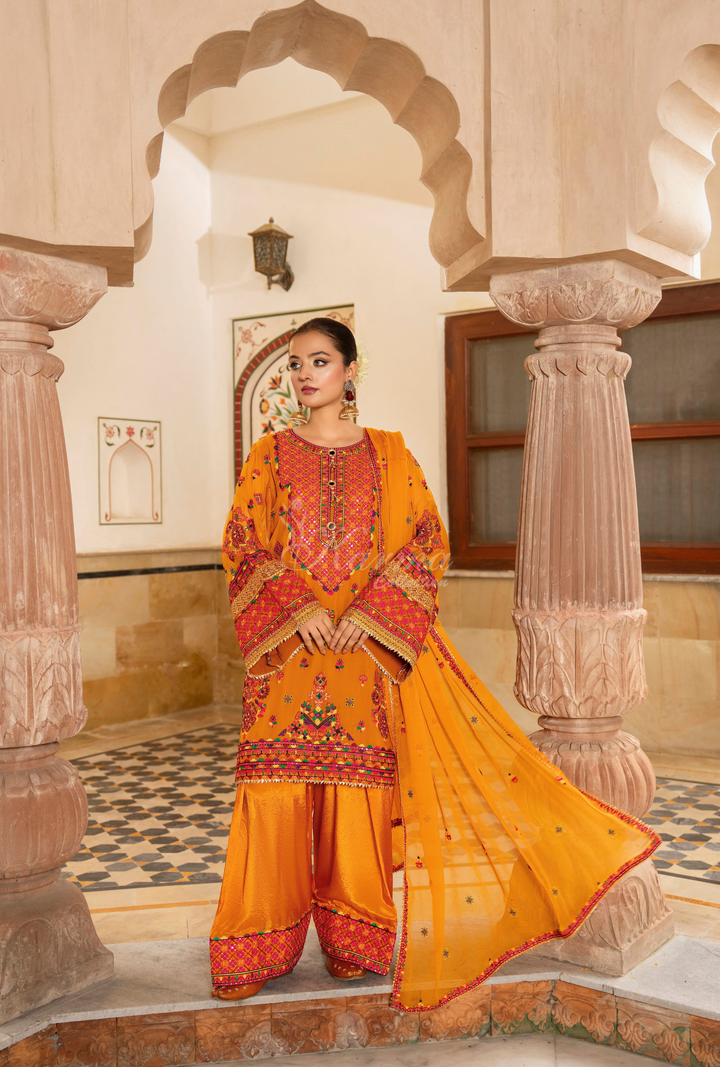 Karma Chiffon Festive Luxury Collection – 3-Piece Ready-to-Wear F-492