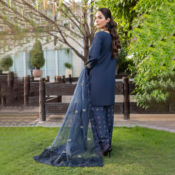 Zahra Rubab 3-Piece Ready to Wear Luxury Lawn Nayab Collection Opal ZR-2533 Dark Blue